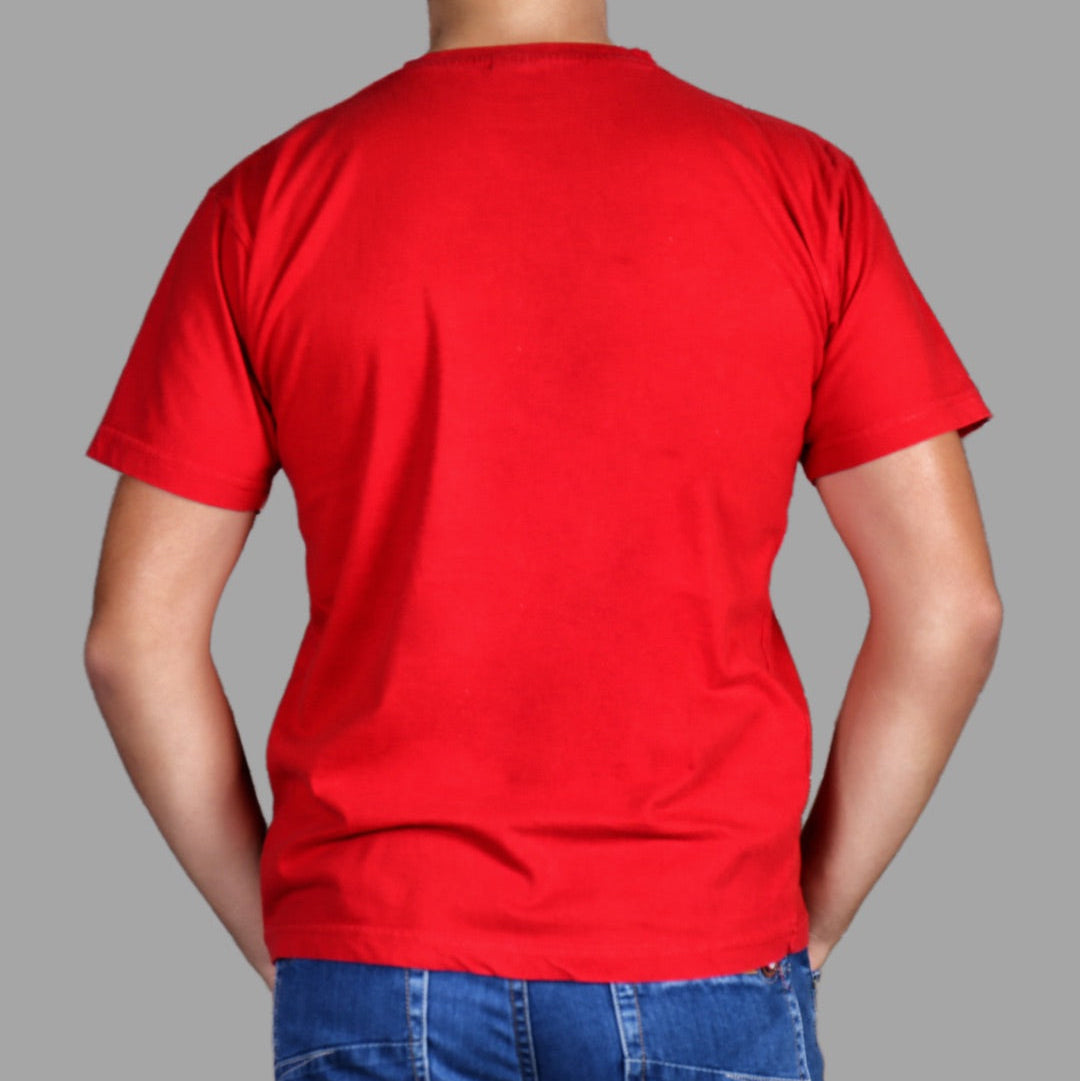Print Pulse- Red Half sleeve Tshirt