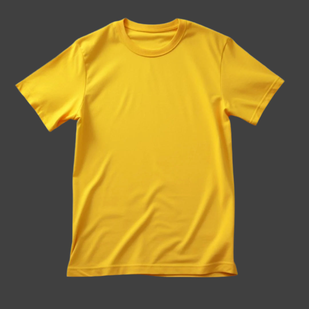 Midnight Elegance: CANARY YELLOW Half Sleeve Tshirt