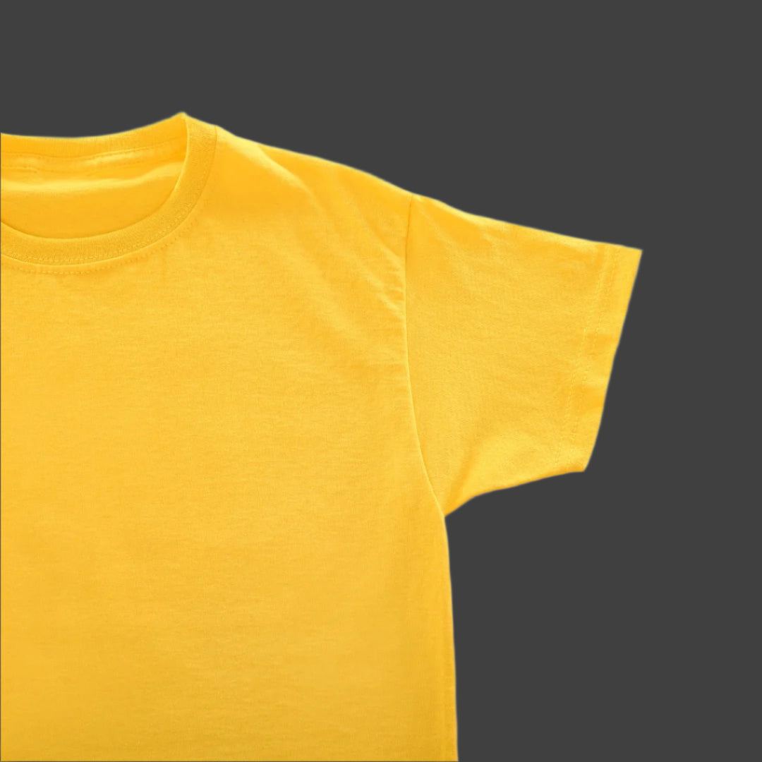 Midnight Elegance: CANARY YELLOW Half Sleeve Tshirt