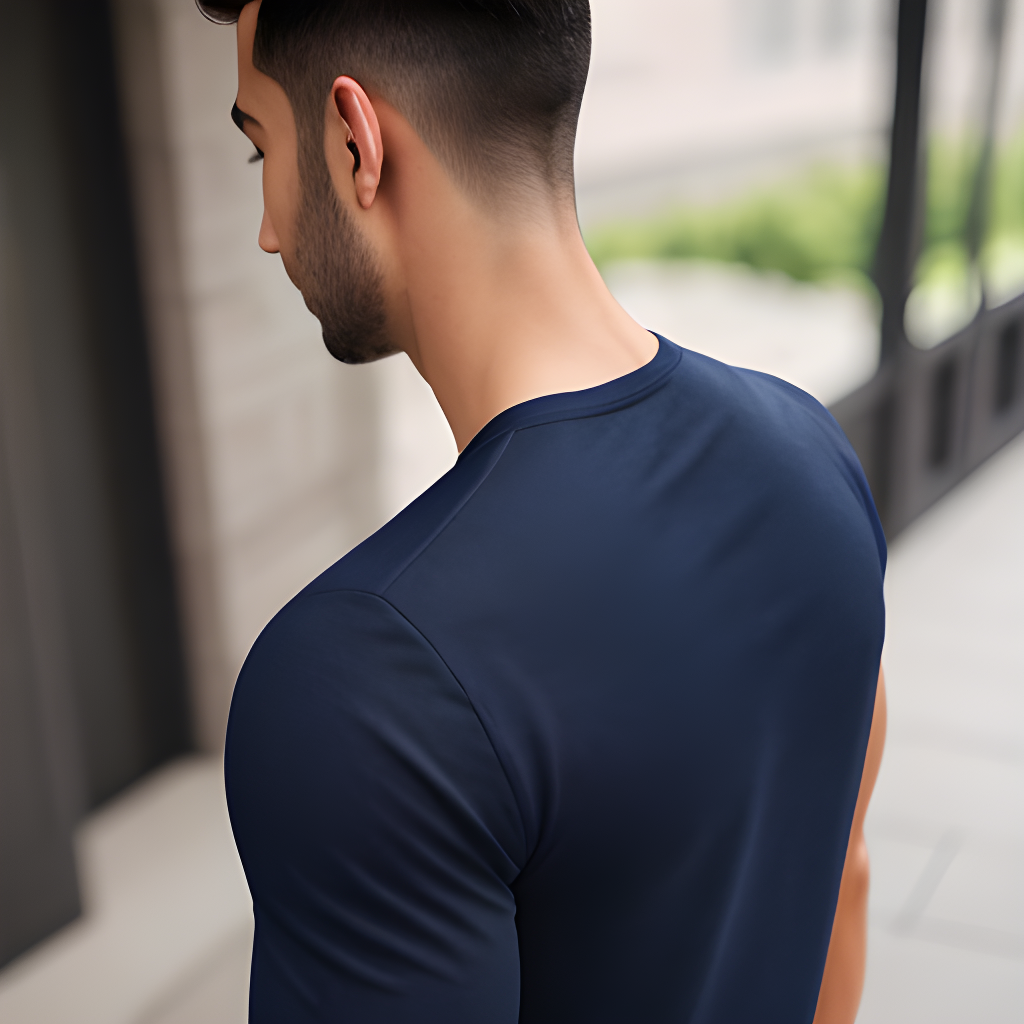 Classic Comfort- Men's Henley Blue T-Shirt
