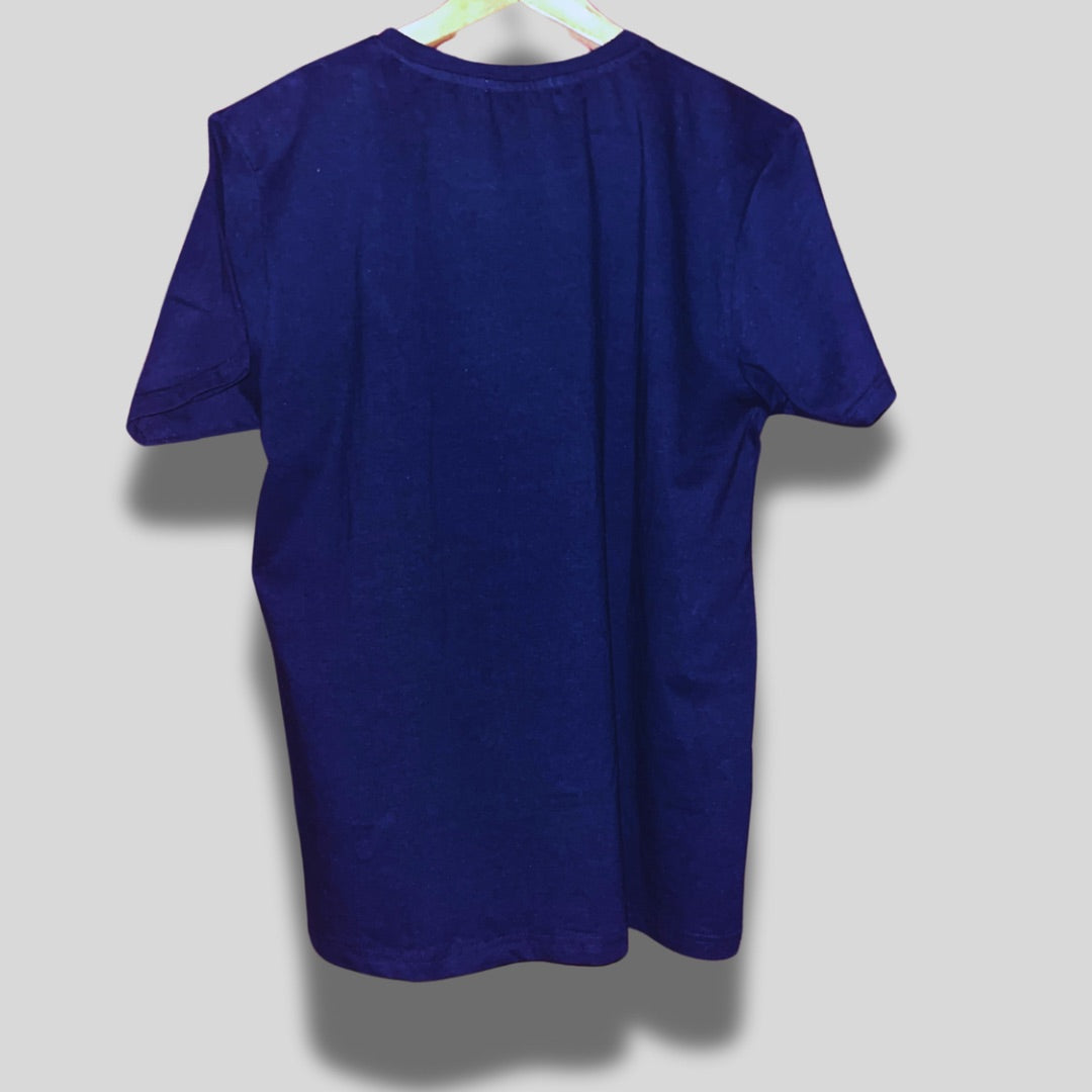 Print Pulse- Deep Blue Half sleeve Tshirt