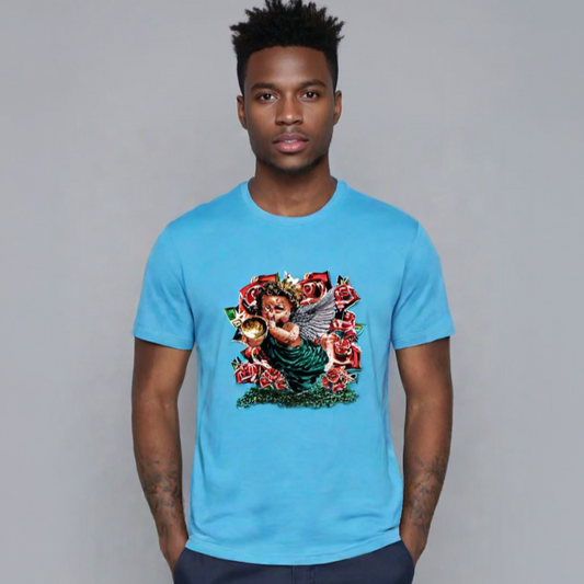 Print Pulse- Sky Blue Half sleeve Tshirt