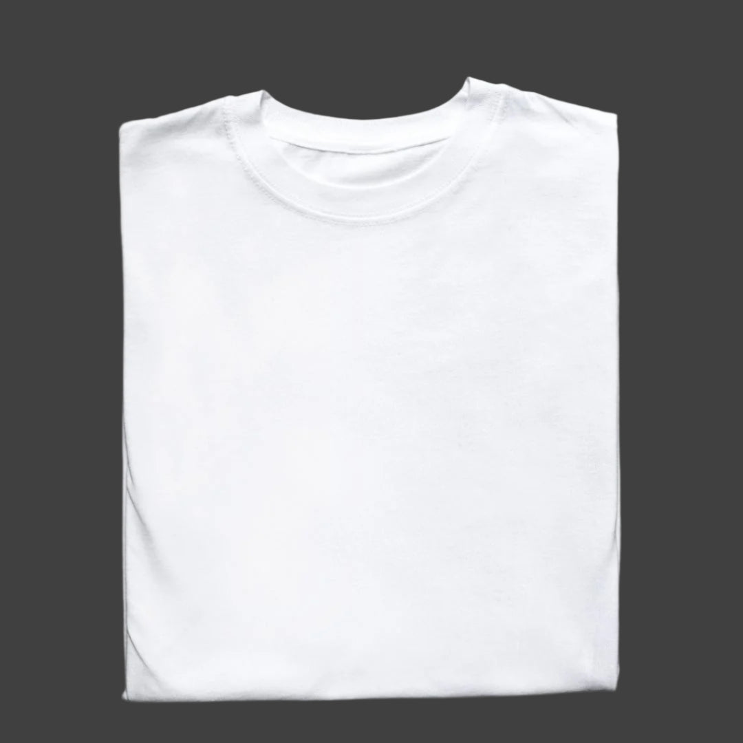 Midnight Elegance SOLID WHITE Half Sleeve Tshirt