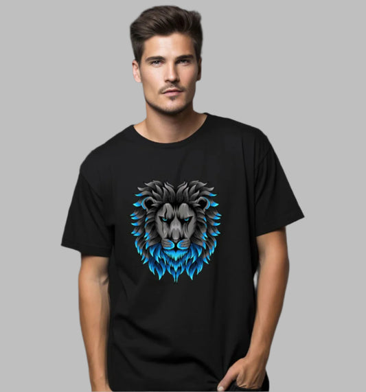 Print Pulse-Black Half Sleeve Tshirt