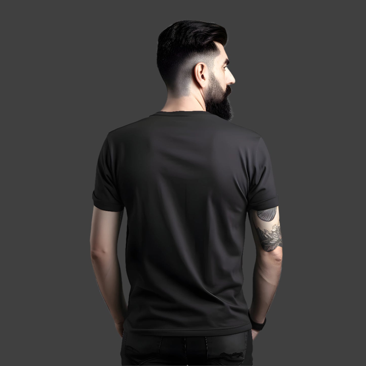 Midnight Elegance: BLACK Half Sleeve T-shirt