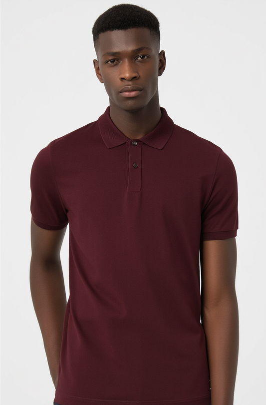 Signature Polo- Wine Red