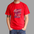Print Pulse- Red Half sleeve Tshirt