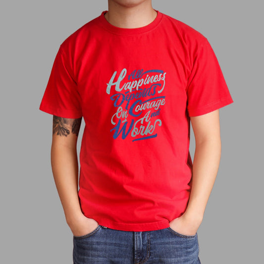 Print Pulse- Red Half sleeve Tshirt