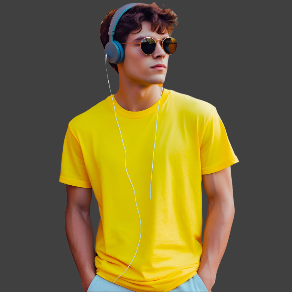 Midnight Elegance Solid LEMON YELLOW Tshirt