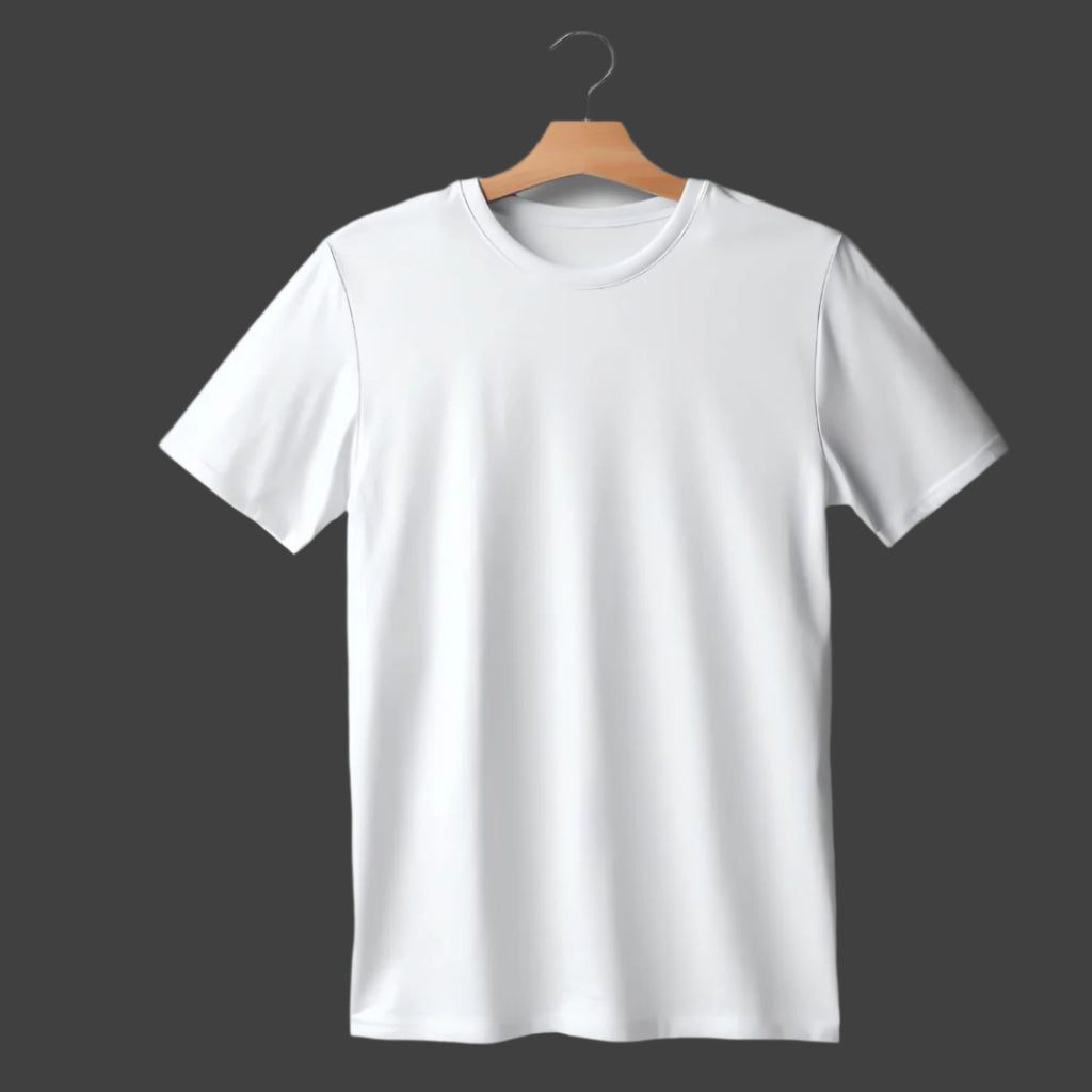 Midnight Elegance SOLID WHITE Half Sleeve Tshirt