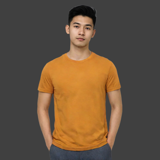 Midnight Elegance-MUSTARD Half Sleeve Tshirt