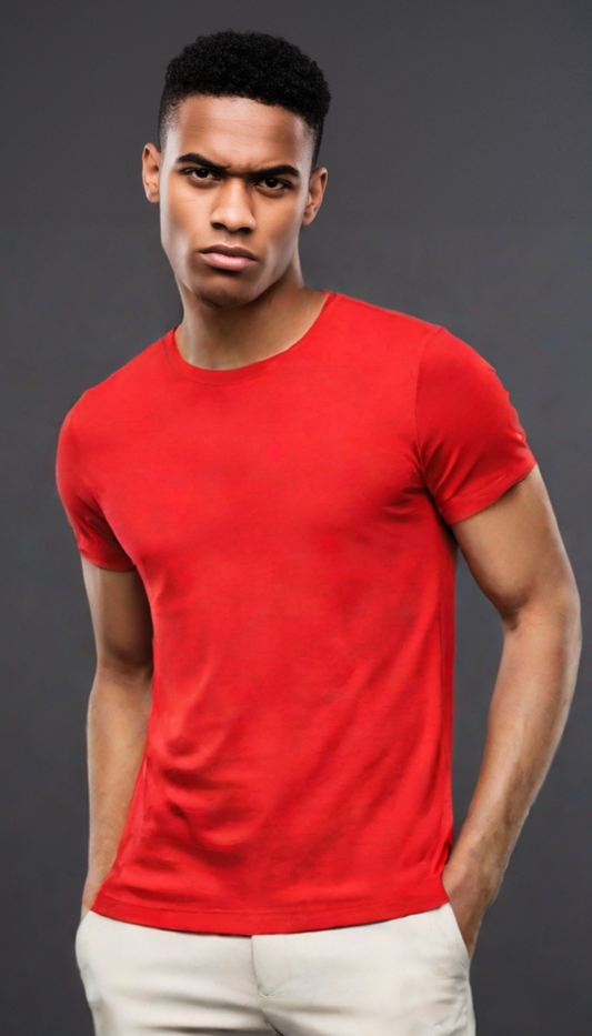 Midnight Elegance: CINNABAR Half Sleeve T-shirt