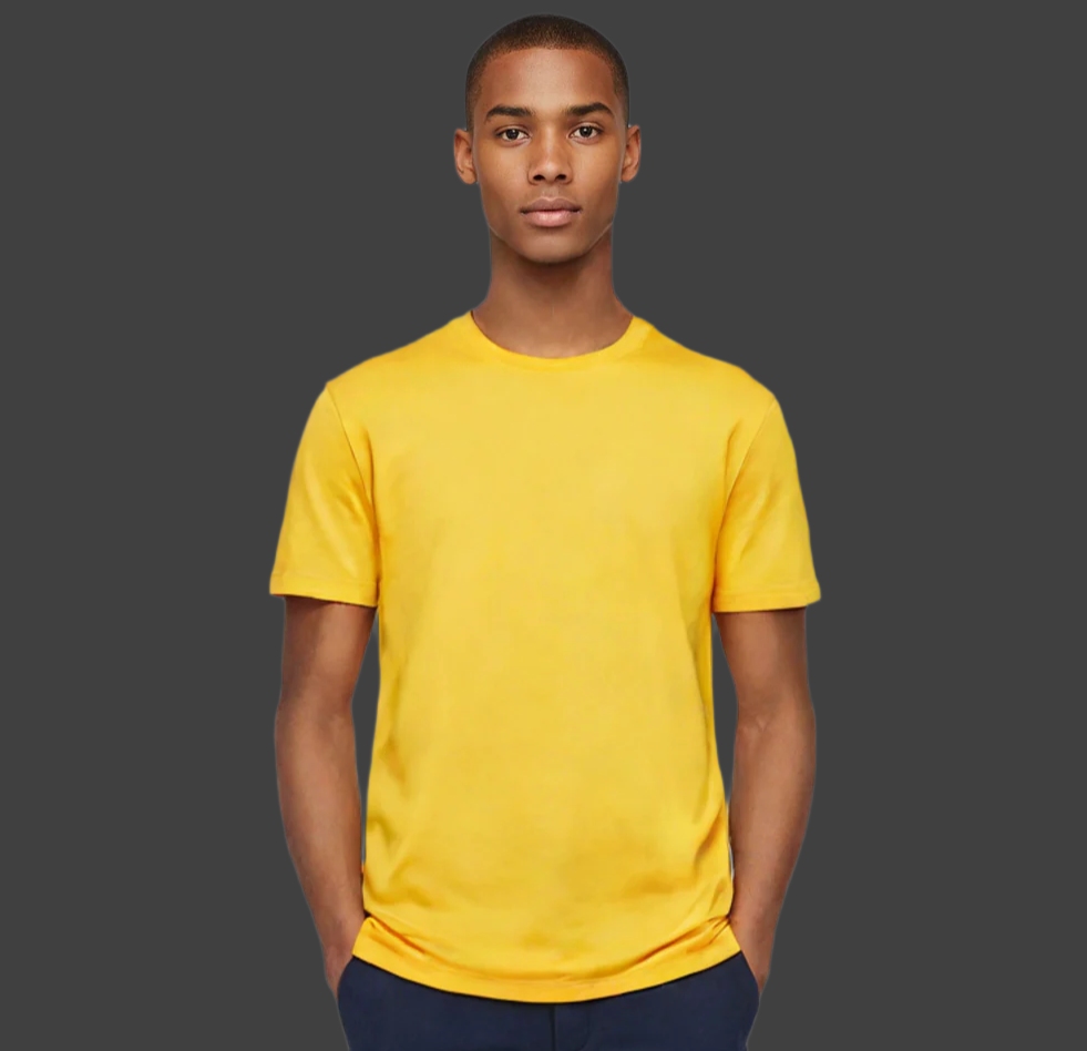Midnight Elegance: CANARY YELLOW Half Sleeve Tshirt