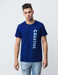 Print Pulse- Deep Blue Half sleeve Tshirt
