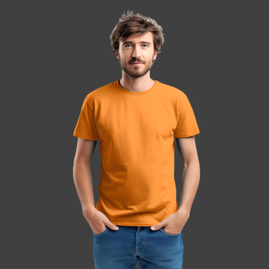 Midnight Elegance- APRICOT ORANGE Half Sleeve Tshirt