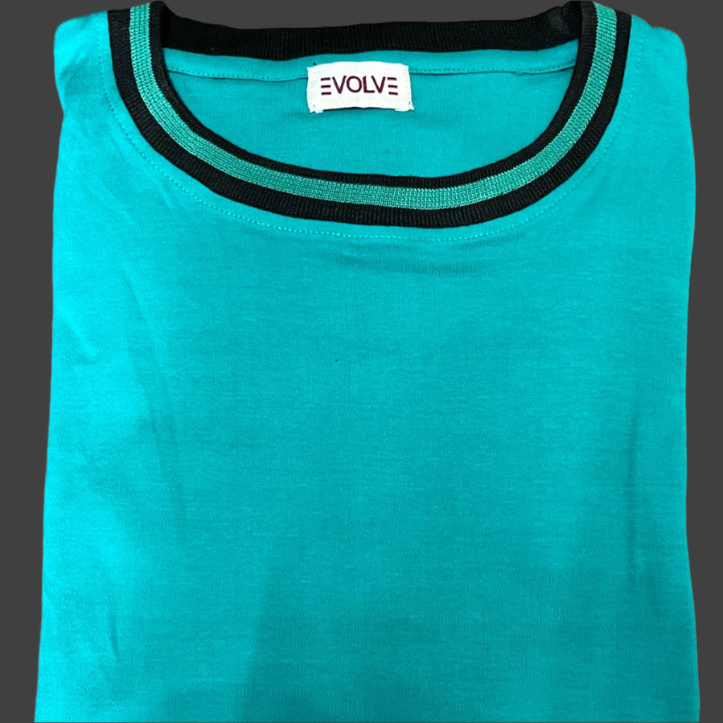 Midnight Elegance : TURQUOISE Knit fit TShirt