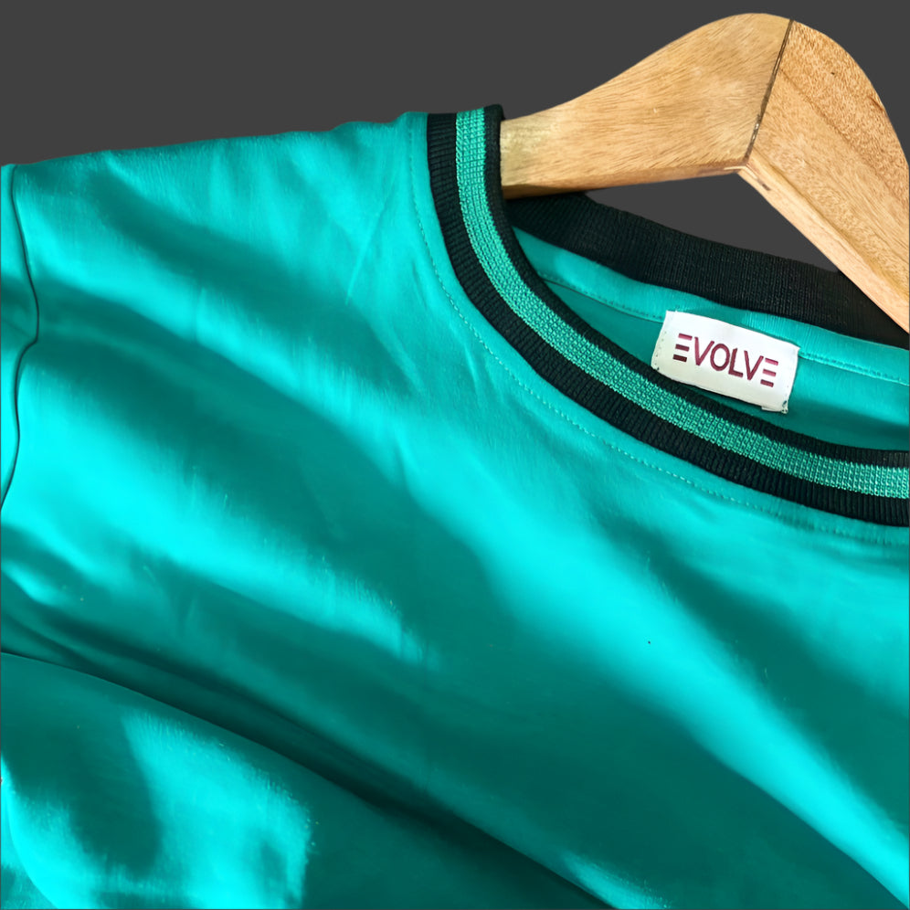 Midnight Elegance : TURQUOISE Knit fit TShirt