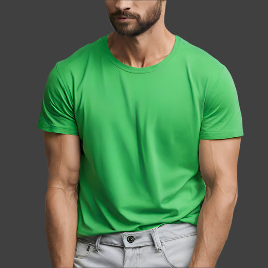 Midnight Elegance: LIME GREEN Half Sleeve TShirt