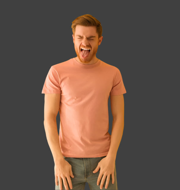 Midnight Elegance: LIGHT SALMON  Half Sleeve Tshirt