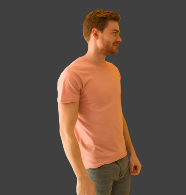 Midnight Elegance: LIGHT SALMON  Half Sleeve Tshirt